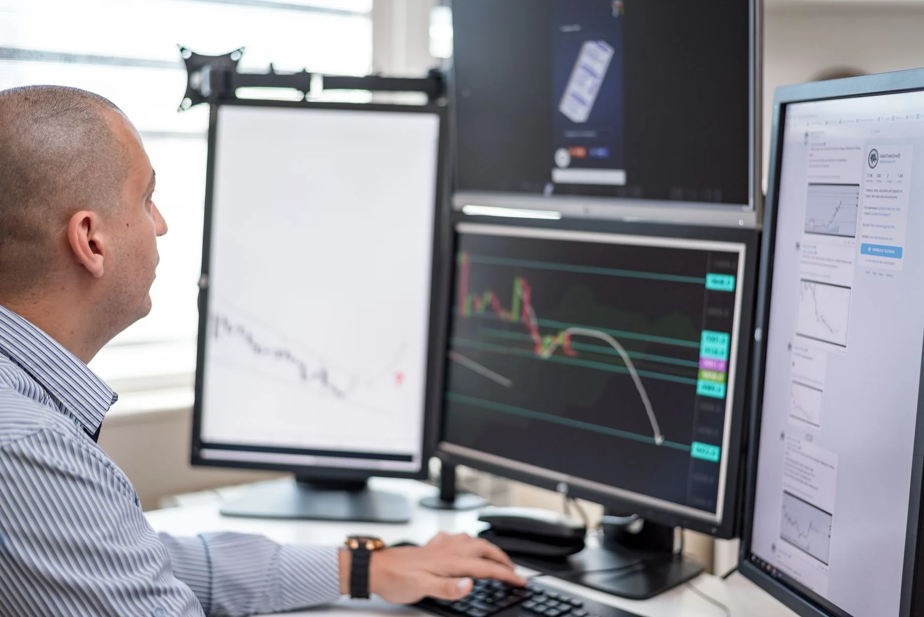 Analista de SOC monitorando dashboards de detecção em um centro de operações de segurança